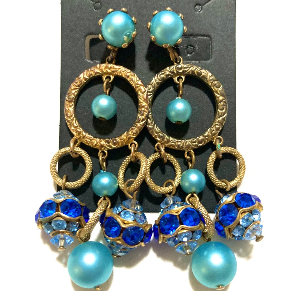 Gorgeous Vintage Chandelier Clip-On Earrings - Picture 1 of 6